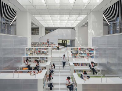 上音实验鹤壁分校图书馆室内设计，河南 / 都市实践