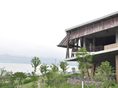 宁波东钱湖田螺山的茶室+展厅