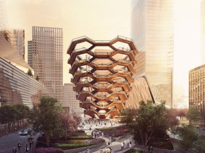 Thomas Heatherwick设计的纽约哈德逊城市广场大型楼梯装置 Vessel 曝光