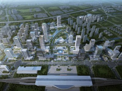 一桥两相望:苏州高铁新城双子塔 / 简和建筑