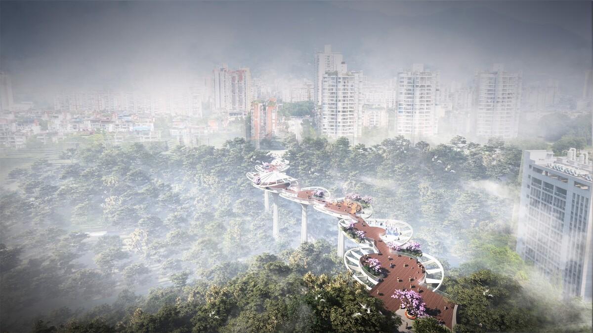 重庆市北碚区西南大学人行景观桥项目 / 林聪建筑设计工作室