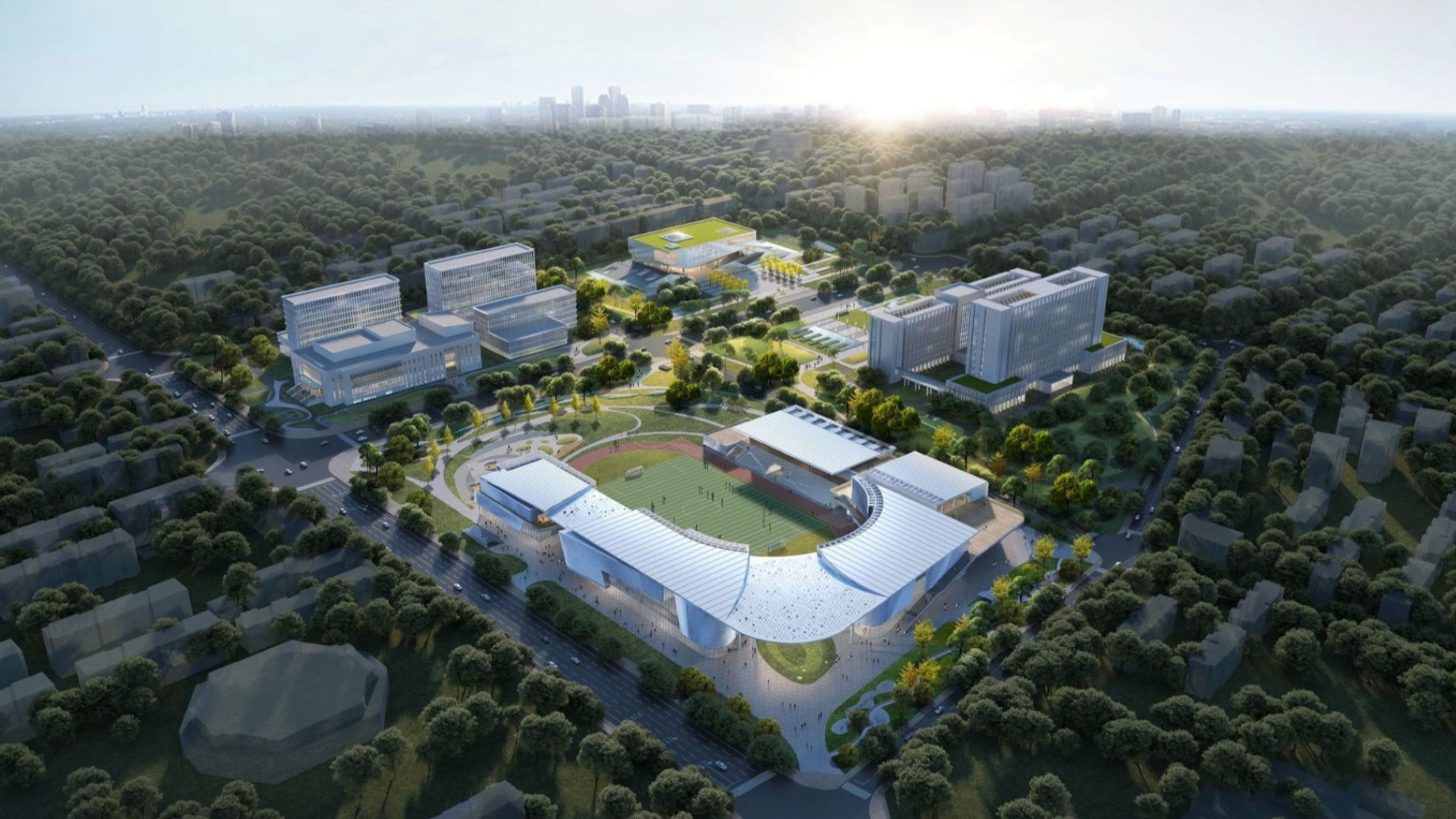 浙江海盐全民康体活动中心及城市展示馆市民广场